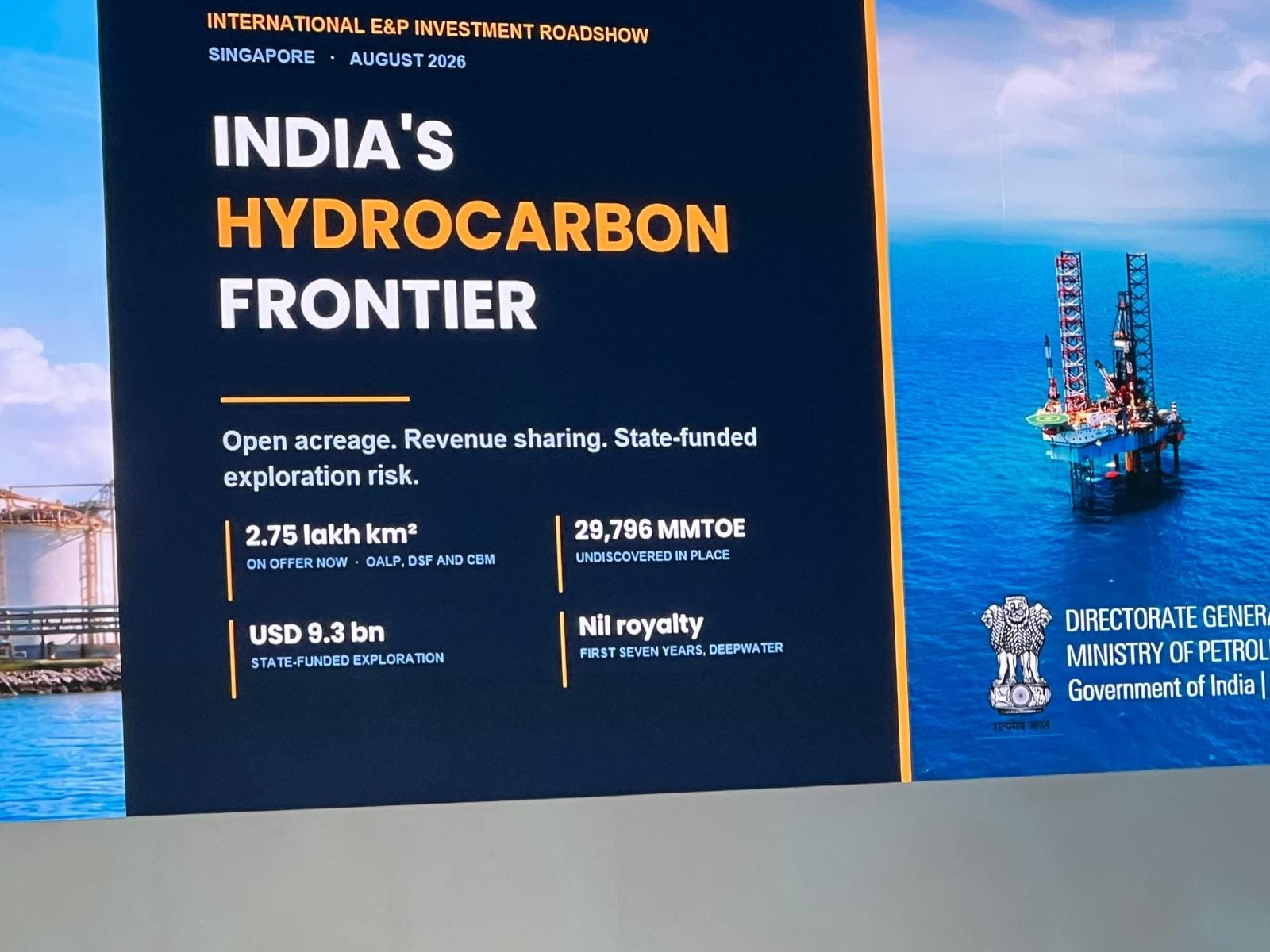 India's oil and gas investment opportunities showcased in Singapore